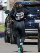 Addison Rae Booty in Tights, going to Pilates Class in West Hollywood
