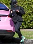 Addison Rae Booty in Tights, going to Pilates Class in West Hollywood