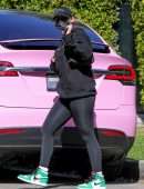 Addison Rae Booty in Tights, going to Pilates Class in West Hollywood