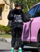 Addison Rae Booty in Tights, going to Pilates Class in West Hollywood