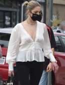 Ashley Benson Braless Cleavage and Pokies Out in Silver Lake