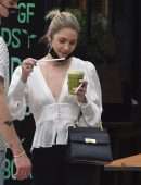 Ashley Benson Braless Cleavage and Pokies Out in Silver Lake