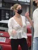 Ashley Benson Braless Cleavage and Pokies Out in Silver Lake