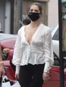 Ashley Benson Braless Cleavage and Pokies Out in Silver Lake