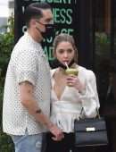 Ashley Benson Braless Cleavage and Pokies Out in Silver Lake