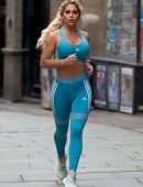Bianca Gascoigne Booty in Leggings and Sports Bra Out in London