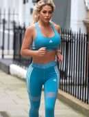 Bianca Gascoigne Booty in Leggings and Sports Bra Out in London