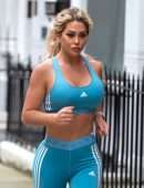 Bianca Gascoigne Booty in Leggings and Sports Bra Out in London