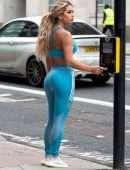 Bianca Gascoigne Booty in Leggings and Sports Bra Out in London