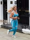 Bianca Gascoigne Booty in Leggings and Sports Bra Out in London