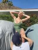 Caroline Vreeland Leggy and Cleavage in Skimpy Thong Swimsuit