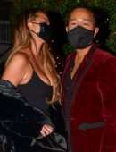Chrissy Teigen Cleavage and Leggy, Out in Los Angeles