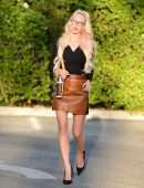 Christine Quinn Upskirt in a Mini Skirt Out in Los Angeles
