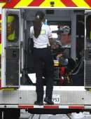 Eiza Gonzalez - On the Set of 'Ambulance' in Los Angeles