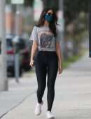 Eiza Gonzalez Booty in Tights, at Credo Clean Beauty in Los Angeles
