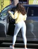 Eiza Gonzalez Booty in White Tights, Outside Alfred's in West Hollywood