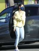 Eiza Gonzalez Booty in White Tights, Outside Alfred's in West Hollywood