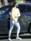 Eiza Gonzalez Booty in White Tights, Outside Alfred's in West Hollywood