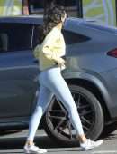 Eiza Gonzalez Booty in White Tights, Outside Alfred's in West Hollywood