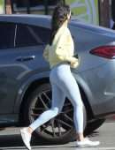 Eiza Gonzalez Booty in White Tights, Outside Alfred's in West Hollywood