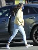 Eiza Gonzalez Booty in White Tights, Outside Alfred's in West Hollywood