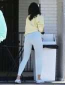 Eiza Gonzalez Booty in White Tights, Outside Alfred's in West Hollywood