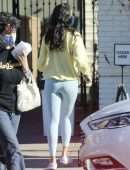 Eiza Gonzalez Booty in White Tights, Outside Alfred's in West Hollywood