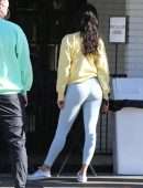 Eiza Gonzalez Booty in White Tights, Outside Alfred's in West Hollywood