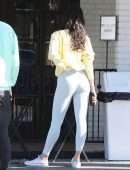 Eiza Gonzalez Booty in White Tights, Outside Alfred's in West Hollywood