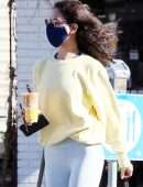 Eiza Gonzalez Booty in White Tights, Outside Alfred's in West Hollywood
