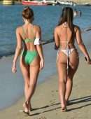 Georgia Harrison Booty in a Bikini at a Beach in Dubai