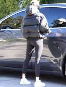 Hailey Baldwin Booty Outside Morning Pilates Class in West Hollywood