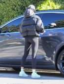 Hailey Baldwin Booty Outside Morning Pilates Class in West Hollywood