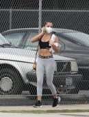 Isabela Merced Booty in Tights, Leaving the Gym in Los Angeles