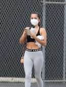 Isabela Merced Booty in Tights, Leaving the Gym in Los Angeles