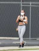 Isabela Merced Booty in Tights, Leaving the Gym in Los Angeles