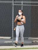 Isabela Merced Booty in Tights, Leaving the Gym in Los Angeles