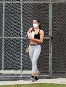 Isabela Merced Booty in Tights, Leaving the Gym in Los Angeles