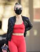 Julianne Hough Booty and Pokies in Tight Red Gym Outfit