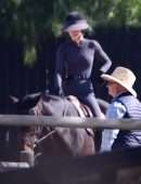 Kendall Jenner Booty in a Tight Jumpsuit Horse Riding in Malibu