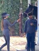 Kendall Jenner Booty in a Tight Jumpsuit Horse Riding in Malibu