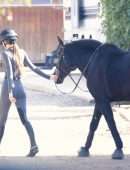 Kendall Jenner Booty in a Tight Jumpsuit Horse Riding in Malibu