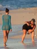 Khloe Kardashian Booty in a See-Through Dress Photoshoot in Turks and Caicos