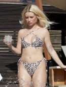 Lottie Moss Booty in a Tiny Thong Bikini at a Pool in Palm Springs