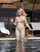 Lottie Moss Booty in a Tiny Thong Bikini at a Pool in Palm Springs