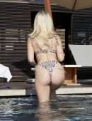 Lottie Moss Booty in a Tiny Thong Bikini at a Pool in Palm Springs