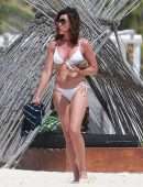 Luann de Lesseps Booty at the Beach in a White Bikini in Tulum, Mexico