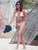 Luann de Lesseps Booty at the Beach in a White Bikini in Tulum, Mexico