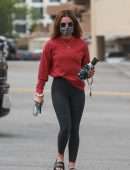 Lucy Hale Booty in Tights, Going to a Pilates Class in Los Angeles