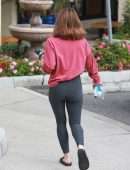 Lucy Hale Booty in Tights, Going to a Pilates Class in Los Angeles